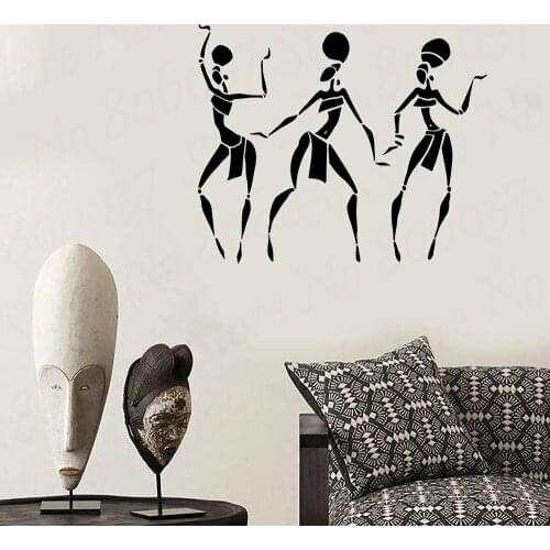 African Woman Wall Stickers American Fashion Door Window Vinyl Girl Bedroom Beauty Salon Interior Decal Decor WL1656