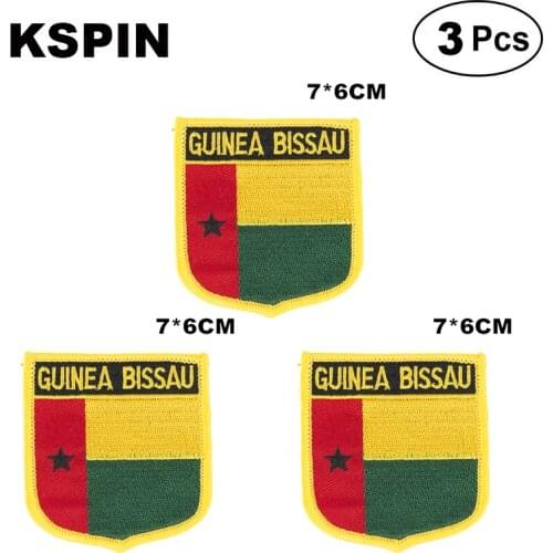 Guinea-Bissau Shiled Shape flag patches national flag patches for Cothing DIY Decoration