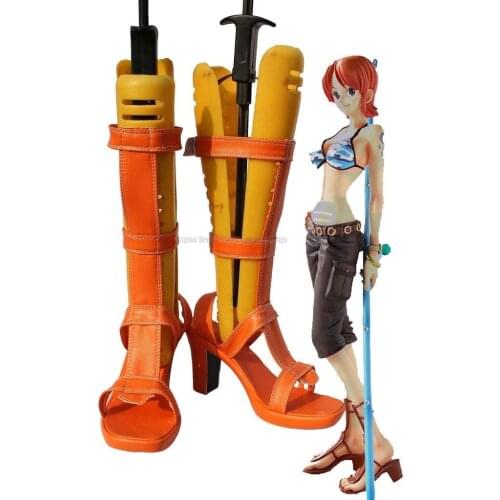Nami Shoes Cosplay Anime One Piece Nami Cosplay Boots High Heel Shoes Custom Made