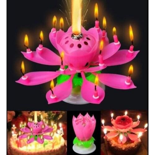 Pandoli Pink Luminous Voice Birthday Cake Candle party material