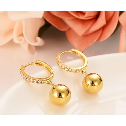 Punk Fashion Round Ball diamond Dangle Jewelry Trendy Earrings For Women Beauty Decoration Statement Jewelry wedding party gifts