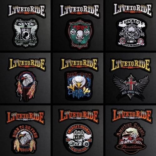 Fine Iron On Motorcycle Patches For Clothing Accessories Punk Letter Bike Patch Embroidering For Clothes Diy Jacket Jeans Decor