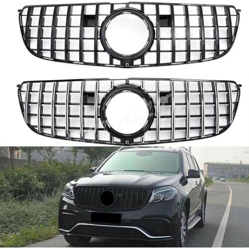 Front Racing Billet Bumper Grille Upper Facelift Grill For Mercedes-Benz GLS-Class X166 2016 2017 2018 2019