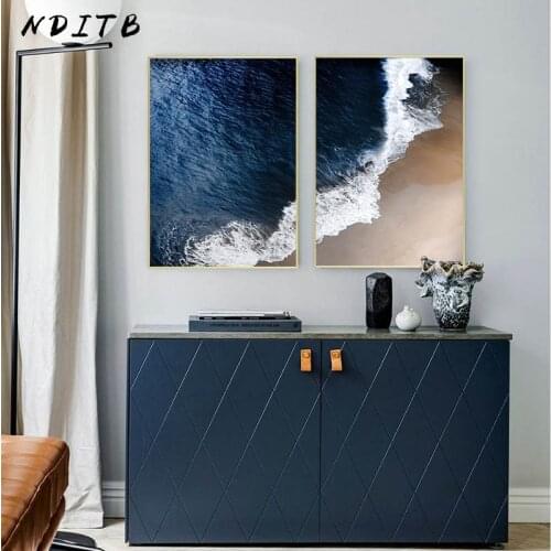 Blue Ocean Beach Waves Landscape Wall Art Painting Nordic Canvas Poster Seascape Print Decorative Picture Modern Home Decoration
