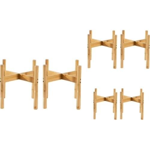 2 Pack Indoor Plant Stand Bamboo Flower Pot Holder,Natural Potted Display Rack for Home,Office,Garden,Patio,Lawn,Yard