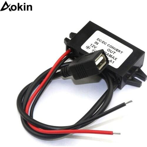 Power Converter Step-down A type Female USB Max 3A/15W Output USB Connector Adapter 12V to 5V For iPhone