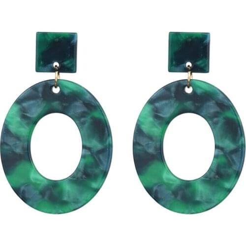 Punk Fashion New Earrings Retro Fashion Simple Acrylic Acetate Sheet Earrings Geometric Oval Female Earrings Wholesale