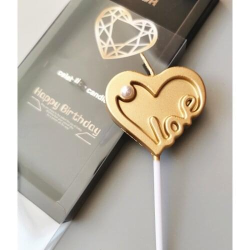 Love Heart Letter Candles For Birthday Party Kid Supplies Decor Wedding Garden Decoration Party Cake Topper Decoration Candle