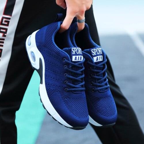 Large Size Outdoor Air Cushion Shoes Mens Sports Shoes Sport Women Sneakers for Running Blue Training Walking Male Gym GMB-1282