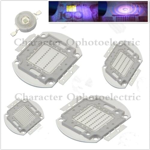 3W 5W 10W 20W 30W 50W 100W High Power Light UV Purple LED 365nm 375nm 380nm 385nm 395nm 400nm 405nm Ultraviolet Bulbs Lamp Chips
