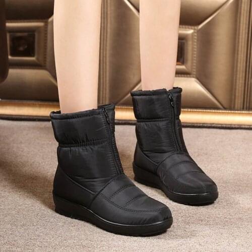Wedge Boots Female 2021 Waterproof Solid Color Snow Boots Non Slip Comfortable Casual Ladies Ankel Boots Zapatos Mujer