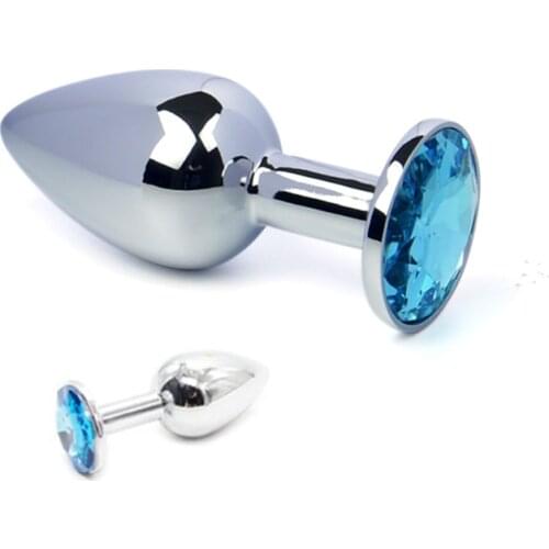 Woman Vaginal Erotic Massager Stainless Steel Crystal Butt Plug Vibrator Sex Product Anal Plug Dildo Beads Sex Toy Vagina Insert