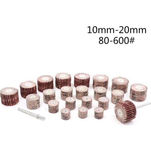 10PCS 10/12/15/20mm Movable Handle Louver Grinding Head Rotary Tool Dremel Accessories 80 120 180 240 320 400 600 Grit