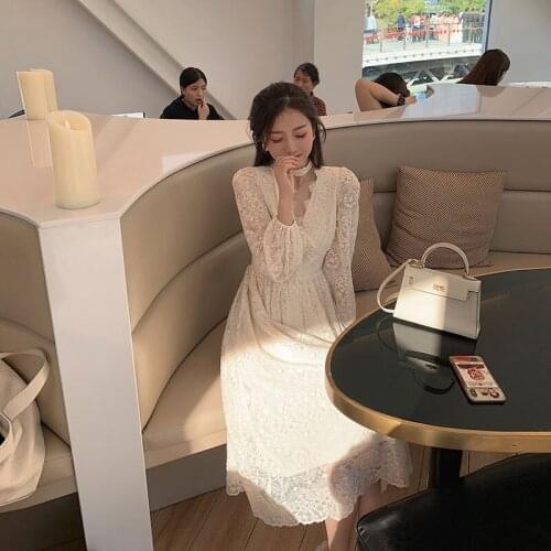 2021 New Solid Long Sleeve Party Dress Autumn Elegant Dress Women Sexy V-neck Office Lady Loose Midi Dress Women Vestidos Y488