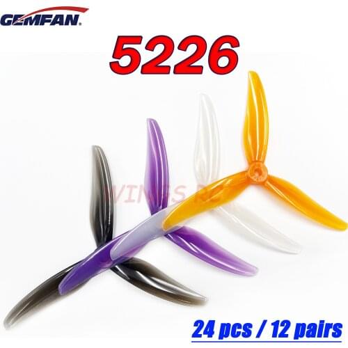 24 pcs/12 pairs Gemfan 5226 5inch 3 blade Propeller Props CW CCW Brushless motor FPV Propeller for FPV Freestyle Caddx polar