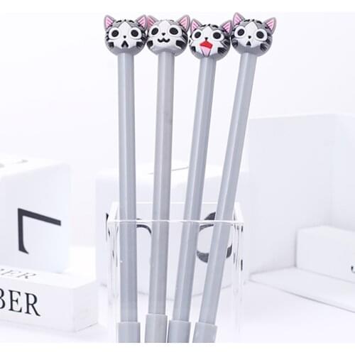 24pc Cute Funny Cat Gel Pens Kawaii Stationery Store Ballpoint Rollerball School Office Supply Item Material Accessory Stuff Kit