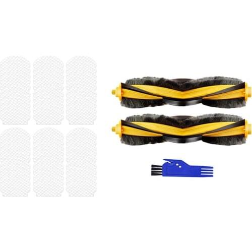 60Pcs Disposable Mop Cloth Rags With 2 Pcsk Replacement Vacuum Cleaner Roller Brush,For Ecovacs Deebot Ozmo 950 920