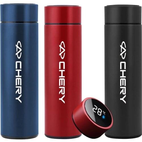 Car Logo thermos Car travel thermos cup Car smart thermos display temperature For Chery Fulwin QQ Tiggo 3 5 T11 A1 A3 A5 styleCa