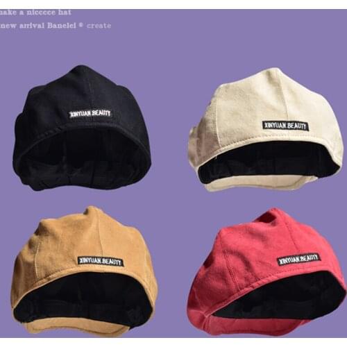 Japan Style Beret , Artist Hat, Solid Color Short Brim Beret Cap For Womens Girls Lady Adults