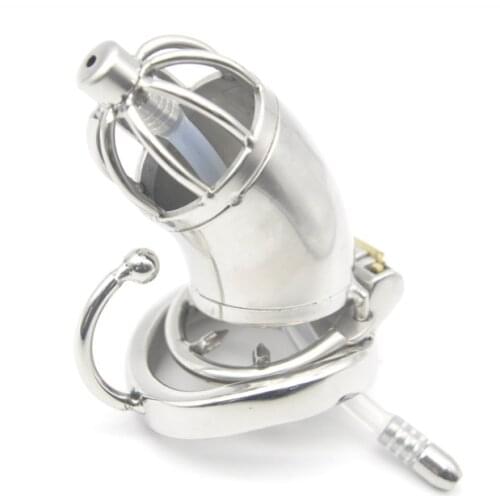 Free Shipping!!!Ergonomic Design Stainless Steel Male Chastity Device,Cock Cage,Virginity Lock,Penis Lock,Cock Ring,Chastity Bel