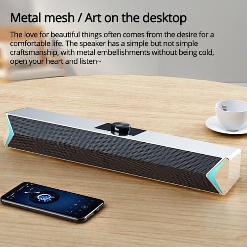 D6 Speakers TV Sound Bar AUX USB Wired and Wireless Bluetooth Home Theater FM Radio Surround SoundBar for PC Computer TV