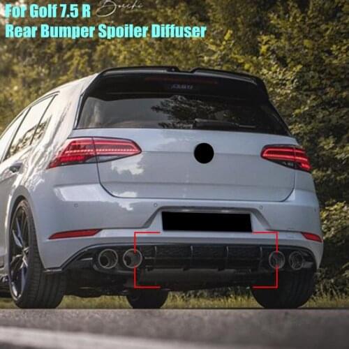 Car Rear Bumper Diffuser Spoiler Lip Rear Bumper Protector Rear Side Splitters Lip for Volkswagen Golf 7.5 R Mk7.5 R 2017-2020
