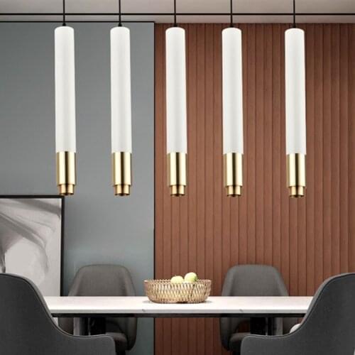 Nordic Modern Acrylic LED Long Chandelier Restaurant Bar Hotel Household Indoor Living Room Corridor Bedroom Study Pendant Light