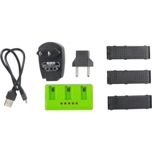 JJRC H47 RC Drone Quadcopter Spare Parts 3PCS * 3.7V 500mah 25C Battery + Charger Set for H47WH Accessories