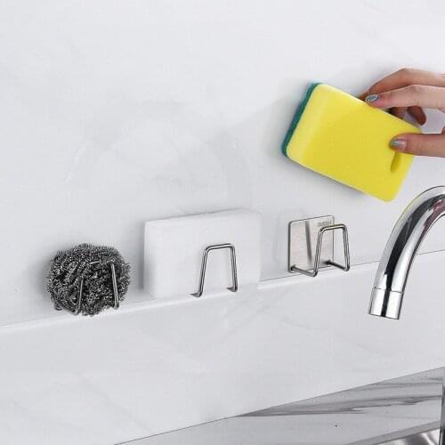 Kitchen Stainless Steel Sponges Holder Sponges Drain Drying Rack Kitchen Sink Accessories Storage Organizer