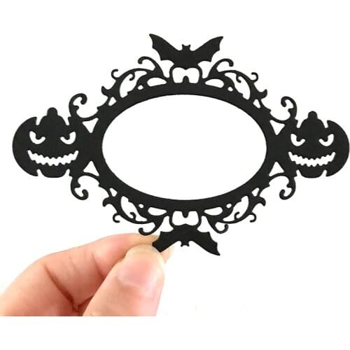 Metal Cutting Dies Cut Mold Halloween Lace Frame Pumpkin Bat Decoration Scrapbook Paper Craft Knife Mould Blade Punch Stencils