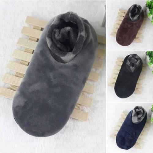 1pair Men Women Soft Fleece Socks Thicken Winter Warm Boot Socks Unisex Elastic Non Slip Indoor Floor Socks Slipper 4 Colors
