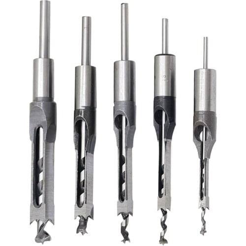 Twist Drill Bits Woodworking Drill Tools Kit Set Square Auger Mortising Chisel Drill Set Square Hole Extended Saw Hole Opener