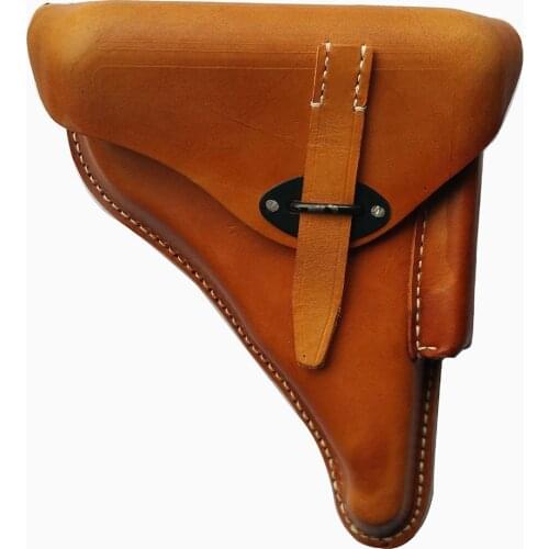 WWII GERMAN WEHRMACHT LUFTWAFFE LUGER P38 HOLSTER HARD SHELL BROWN REPRO