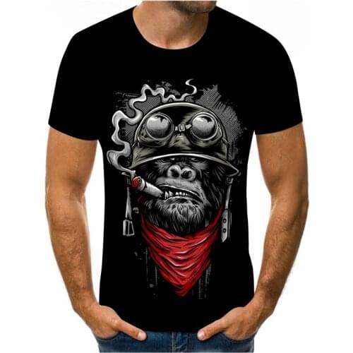 2021 Fashion New 3D Playing Card Skull Head Mens Summer Evil Fun T Shirt O-Neck Boy Horror dark black T-shirt Diablo