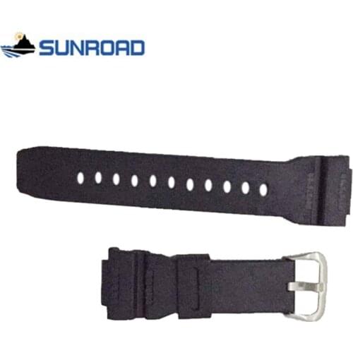 Original 20mm Black Rubber Watch Strap Waterproof Watch Band For Wristwatch Sunroad FR820 FR821 FR822 FR711 FR713 FR715 FR9211B