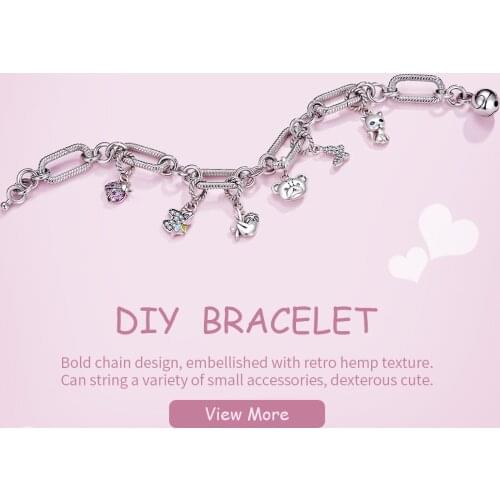 WOSTU 925 Sterling Silver Charms MINI Pendant Love Bowknot Sunflower Cross Daisy Bead Fit New Bracelet For Women DIY Jewelry