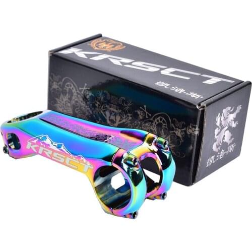 Polished Ultralight High-Strength -20 Degree Colorful Bicycle Stem for Mountain Road Bike 31.8*100mm Handlebar Rainbow Stem