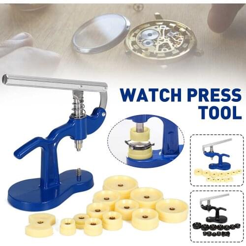 Watch Case Press Repair Kit Tools 12 Dies mechanical quartz Watch Crystal Front Back Case Cover Screw Presser Close Watchmakers
