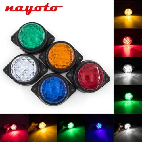 2x LED Car Trailer Truck Side Marker Reflector Signal Tail Light Clearance Indicator Brake Round Lamp Clearance Trailer Lorry 24