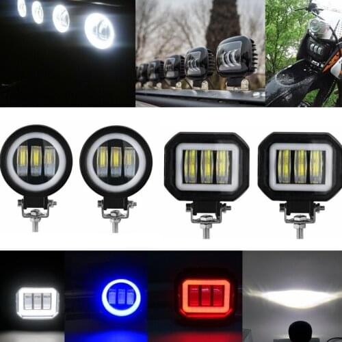 Led Work Light Bar 6000K White Flood Beam For Car 4x4 Offroad Truck Boat UAZ ATV 12V 24V Led Angel Eyes Driving Lights