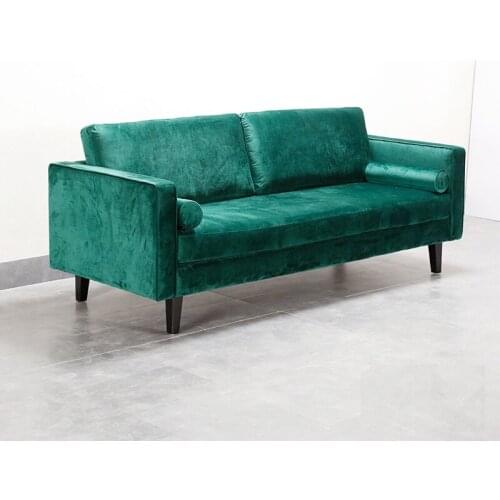 U-BEST Mid Century Modern Furniture Sleeper Couch Royal Green Velvet I Shaped Leisure Modern Sofa