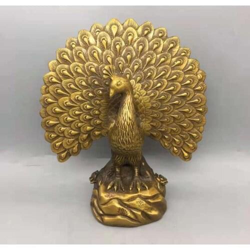 Pure copper peacock open screen ornament, Recruit wealth and ward off evil spirits Exquisite home decoration crafts