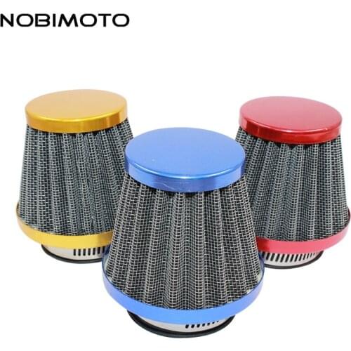 NOBIMOTO 35/38/42/45/48/52/58mm Motorcycle Mushroom Head Air Filter Clamp On Air Filter Cleaner 3Colors 2KL-012