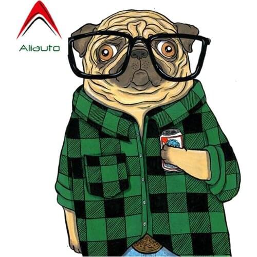 Aliauto Funny Car Sticker A Dog with Glasses Decal Originality Accessories PVC for Opel Seat Nissan Suzuki Peugeot 11cm*14cm