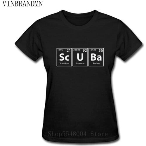 Funny Scuba (Sc-U-Ba) Periodic Elements Spelling Print T-Shirt Women Porady Chemistry Scuba Dive Tshirt Casual Diving Tee Shirts
