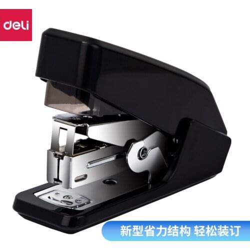 Deli Labor-saving Structure Patent Stapler Suitable for 12# 24/6 Staples Black and White