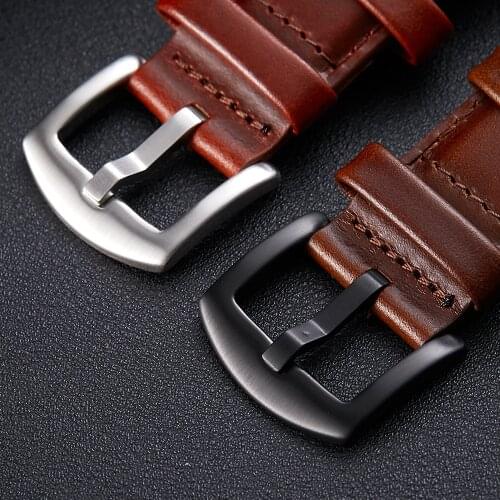316L Stainless Steel High Quality Watch Strap Clasp Silver Black Brushed 18mm 20mm 22mm Pin Buckle for Each Watch Band