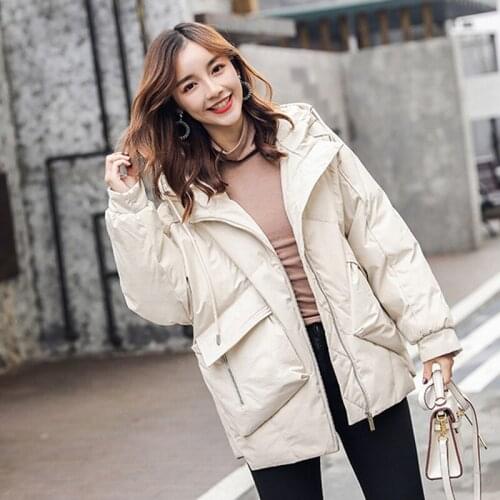 Female Short black zippers jacket Hooded Casual plus size space cotton women winter coat