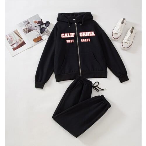 7 Colors USA California Letter Print Women Zip Sweatshirt Fashion Long Sleeve Hoodies Casual Loose Winter Korean Ulzzang Clothes