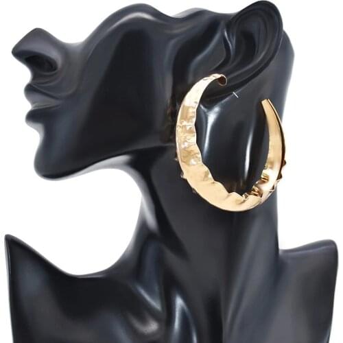 New Geometric Crescent Earrings for Women Boho Gold Silver Color Metal Big Punk Earring oorbellen Wedding Party Holiday Gift